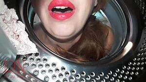 Domination hits: housewife SLAMMED in the WASHING MACHINE by kinky master