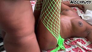 Juicy Nigerian babe moans as BBC stretches her tight swollen pussy missionary