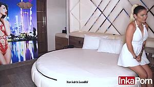 Blanca's wild teen casting tale of first horny fuck with squirting orgasm