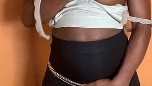 African ebony babe takes rough backshots from monster black cock in tight young pussy