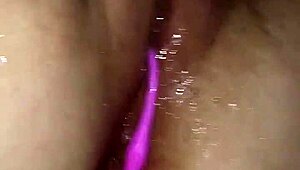 wife spreads her pussy wide with that big dildo toy