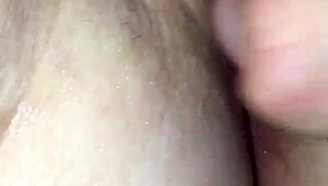 wife spreads her pussy wide with that big dildo toy