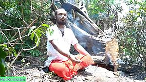 Tantrik Tricks Bent-Over Village Wife into Big Dick Creampie Doggystyle