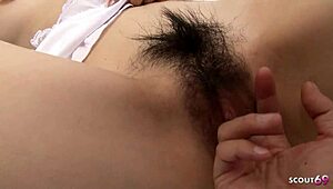 imagine this slim japanese teen's extreme bushy pussy getting wrecked by monster cock uncensored