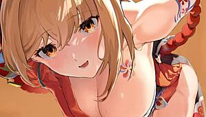Yoimiya loses virginity in New Year's JOI Genshin Impact hentai series episode 15.