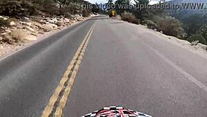 Blonde babe's shaved pussy pounded by monster cock on Mt Whitney downhill!