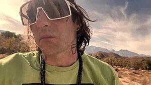 Blonde babe's shaved pussy pounded by monster cock on Mt Whitney downhill!