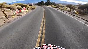 Blonde babe's shaved pussy pounded by monster cock on Mt Whitney downhill!