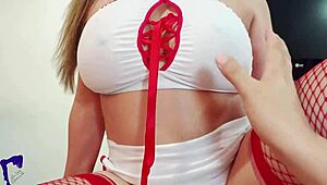 Whoa! Sexy Nurse Milf Latina Rides Cowgirl In Amateur POV Massage With Vaginal Creampie End!