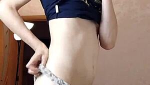 A beautiful girl dances seductively and masturbates on webcam