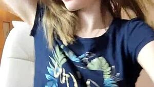 A beautiful girl dances seductively and masturbates on webcam