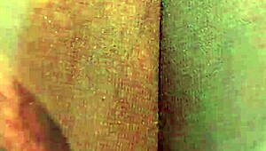 hairy chubby mature flashes her beaver through see-through fabric outdoors