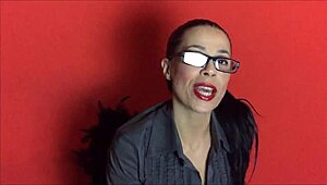 Mistress Claudia teaches sissy blowjob training lesson