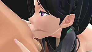 mmd girl gives sloppy blowjob deepthroat oral sucking huge cock 💋🍆