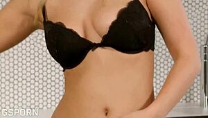 Busty Blonde Milf Fills Wet Pussy with Creampie