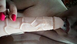 machine pounds pussy hard during intense oral blowjob sex action