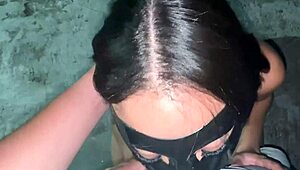 I sucked friend in alley then gave him my tight asshole creampie