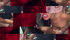 I sucked friend in alley then gave him my tight asshole creampie