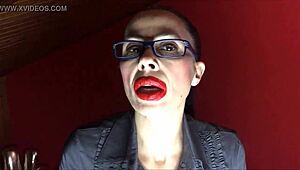 Mistress Claudia teaches sissy blowjob training lesson