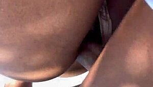 Black Stud Picks Up Ebony Babe for Big Cock Creampie in Forest