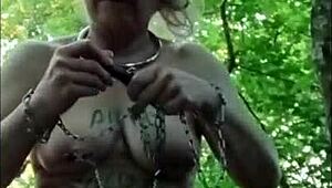 oh fuck yes, watch this french milf slave get slapped, bent over and fucked outdoors like a dirty whore!