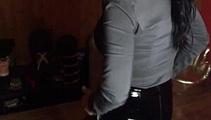 Mistress Claudia teaches sissy blowjob training lesson