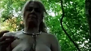 oh fuck yes, watch this french milf slave get slapped, bent over and fucked outdoors like a dirty whore!