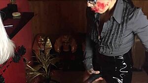 Mistress Claudia teaches sissy blowjob training lesson