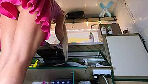 Irresistible Urge to Upskirt Hot Bitch's Pussy at Work