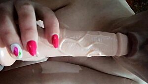 machine pounds pussy hard during intense oral blowjob sex action