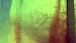 hairy chubby mature flashes her beaver through see-through fabric outdoors