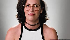 casey calvert's perfect small tits shine as beautiful milf masturbates close up.