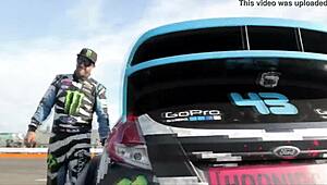 bikini-clad japanese babes grind and ride hard alongside ken block in wild nagoya motorsport boobkhana action part 1