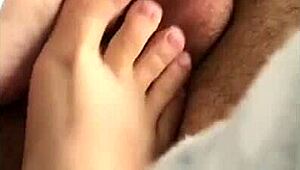 wanna feel my pretty latina feet stroking your cock in this hot footjob tease