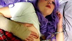 ahegao slut all tied up bound bdsm teased with big monster cock interracial submissive moans curvy natural tits