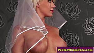 Big-Titted Bride Sucks Cock for Juicy Facial Cumshot
