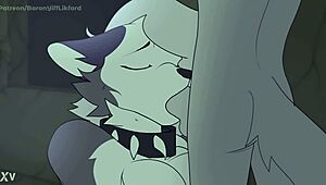 loona drops to knees sucking furry boss cock in wild cartoon time