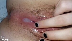 argentinian stepsis pussy overflows with my huge cock creampie inside her tight hole