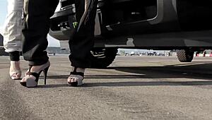 bikini-clad japanese babes grind and ride hard alongside ken block in wild nagoya motorsport boobkhana action part 1