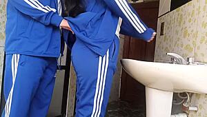 Skinny Latina Schoolgirl Gets Quick Pussy Pounding In School Bathroom