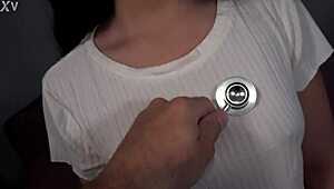 Petite Angel Gostosa strips and rides big cock after deepthroat tease