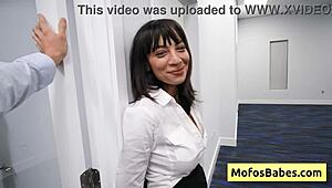 Slutty Sasha Pearl Sucks Fat Cock POV Then Fucked on Office Desk