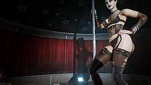 big ass tits babe strips rips clothes dancing