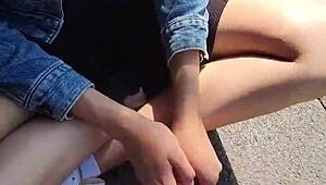 Wow, stranger pays for sex and lets me grope her tits in public!