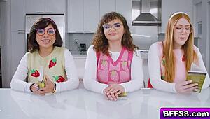 Bffs Nerd Ladies Harper Red Naudi Nala Ozzy Sparx Share Cock