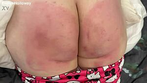 curvy girlfriend begs daddy for rough paddle spanking and humiliation