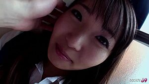 Japanese Teen's Massive Saggy Tits Bounce in Classmate's First Uncensored Creampie Pound!