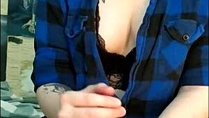 Stunning babe edges friend's throbbing cock to explosion