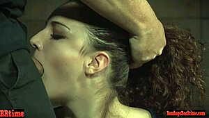 dick craving sub gags on rough throatfuck in bdsm group play