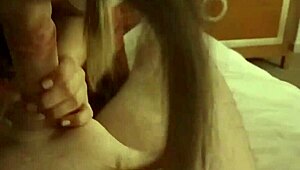 Bella Grey Slurps Cock and Rims Ass in Hotel Room Stockings Blowjob